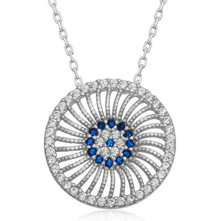 Ebuz ​Gümüş Nazar Kadın Kolye