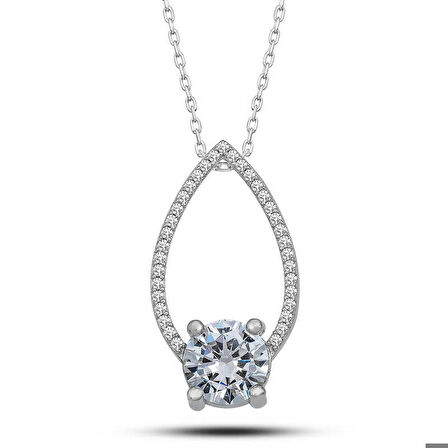 Ebuz Gümüş Tektaş Damla Kadın Kolye