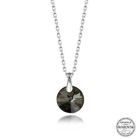 Ebuz Swarovski Crystal İris Yeşil Taşlı Gümüş Kadın Kolye