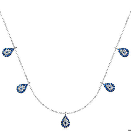 Ebuz Gümüş Nazarlı Şans Kadın Kolye