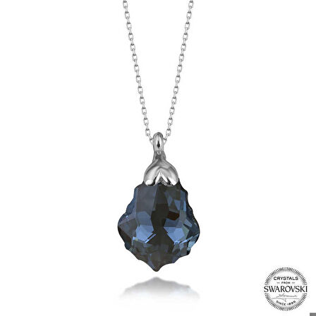 Ebuz Swarovski Crystal Taşlı Gümüş Kadın Kolye
