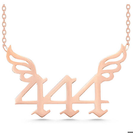 Ebuz Gümüş Rose 444 Melek Sayısı Kadın Kolye