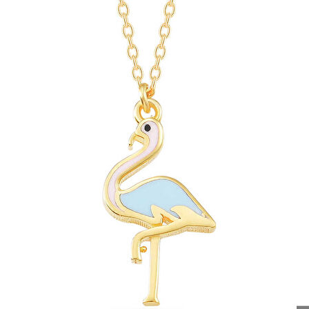 Ebuz Gümüş Gold Flamingo Kadın Kolye
