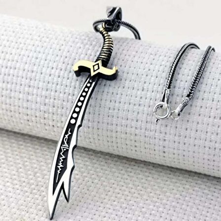 Ebuz Gümüş Hz. Ali Zülfikar Kılıcı Kolye