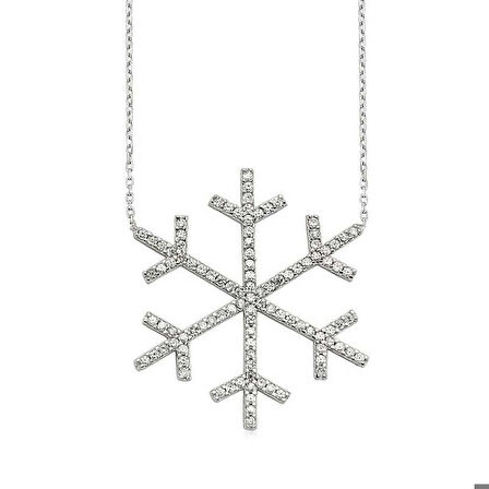 Ebuz Gümüş Kar Tanesi Kadın Kolye