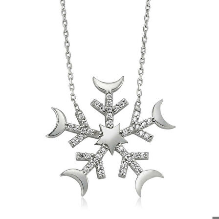 Ebuz Gümüş Kar Tanesi Kadın Kolye