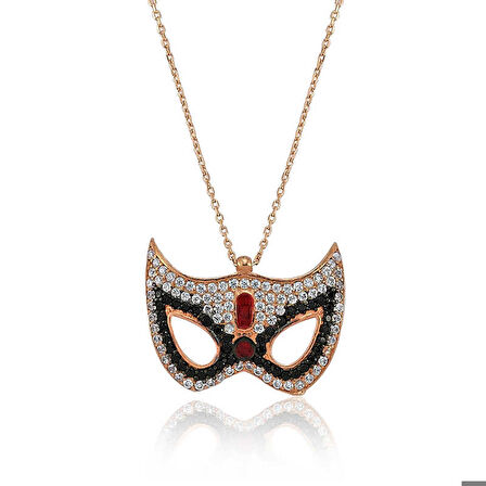 Ebuz Gümüş Maske Kadın Kolye