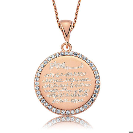 Ebuz Gümüş Ayetel Kürsi Kadın Kolye