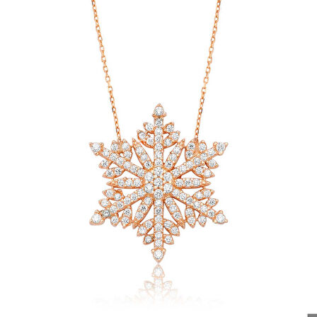 Ebuz Gümüş Kar Tanesi Kadın Kolye