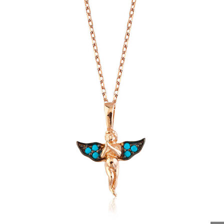 Ebuz Gümüş Melek Kadın Kolye