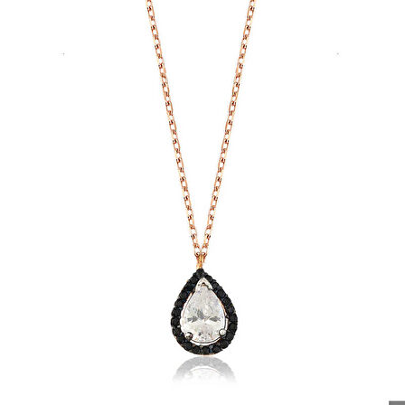 Ebuz Gümüş Beyaz Damla Kadın Kolye