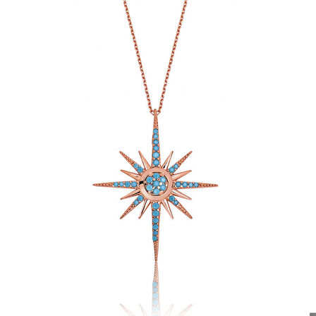 Ebuz Gümüş Kutup Yıldızı Kadın Kolye