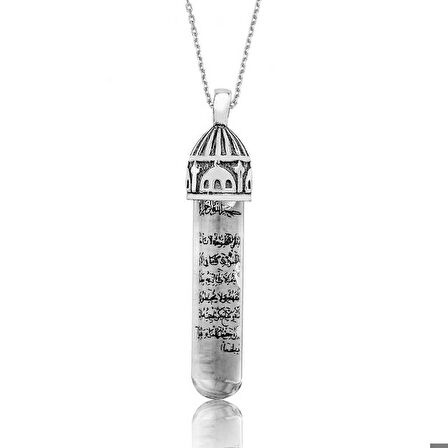 Ebuz Gümüş Zemzem Sulu Cevşen Kolye