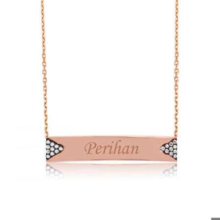 Ebuz Gümüş İsimlik Plaka Kadın Kolye