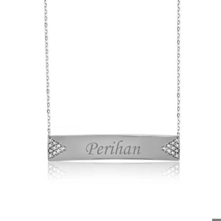 Ebuz Gümüş İsimli Plaka Kadın Kolye