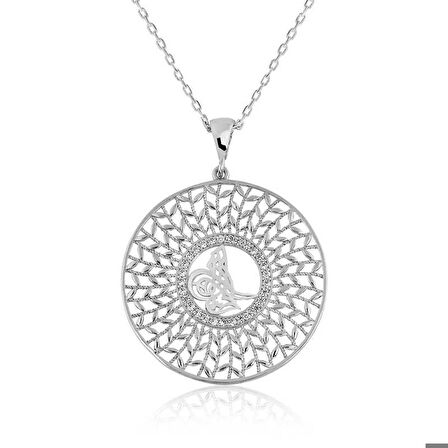 Ebuz Gümüş Tuğralı Kadın Kolye