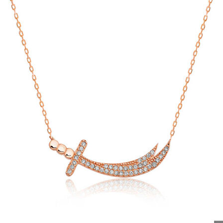 Ebuz Gümüş Zülfikar Kılıcı Kadın Kolye