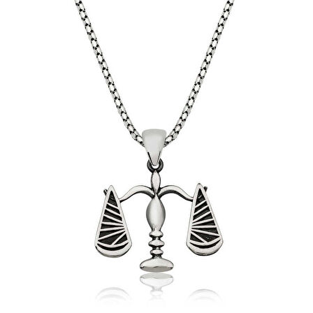 Ebuz Gümüş Adalet Terazisi Kolye