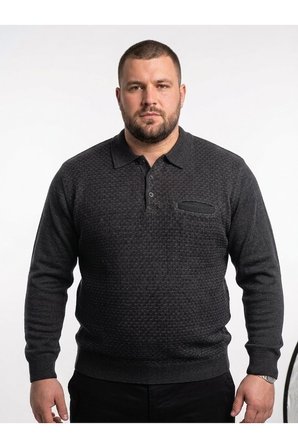 ERKEK BATTAL POLO YAKA TRİKO KAZAK BEL LASTİKLİ ÇELİK ÖRGÜ KLASİK KALIP