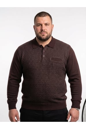 ERKEK BATTAL POLO YAKA TRİKO KAZAK BEL LASTİKLİ ÇELİK ÖRGÜ KLASİK KALIP
