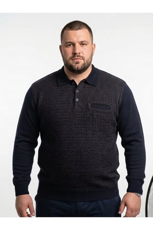 ERKEK BATTAL POLO YAKA TRİKO KAZAK BEL LASTİKLİ ÇELİK ÖRGÜ KLASİK KALIP