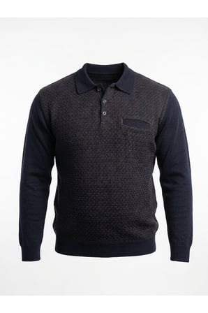 ERKEK BATTAL POLO YAKA TRİKO KAZAK BEL LASTİKLİ ÇELİK ÖRGÜ KLASİK KALIP