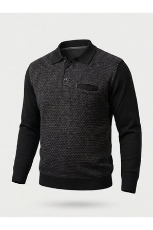 ERKEK BATTAL POLO YAKA TRİKO KAZAK BEL LASTİKLİ ÇELİK ÖRGÜ KLASİK KALIP