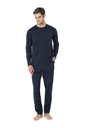 Çizgili Robdöşambr Penye Pijama Takımı 3'lü Çeyiz Seti 5630