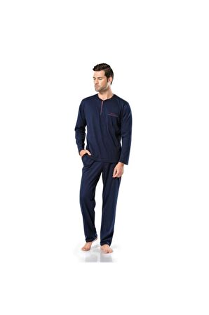 Damatlık Erkek Pijama Takımı 5454 Lacivert