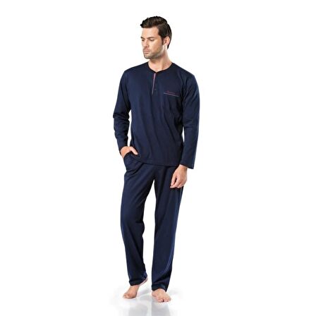 Pierre Cardin Damatlık Erkek Pijama Takımı 5454 Lacivert