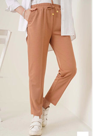 Ebedi Tam Kalıp Basic Eşofman Pantolon - Kahverengi