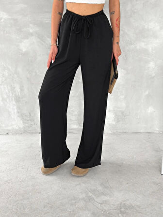 Ebedi Ayrobin Oversize Pantalon - Siyah