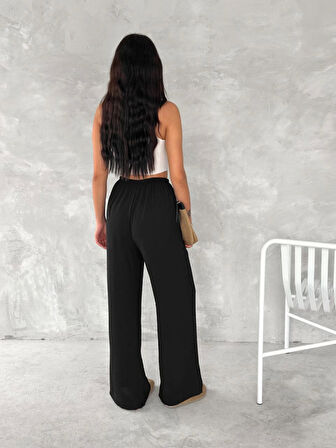 Ebedi Ayrobin Oversize Pantalon - Siyah