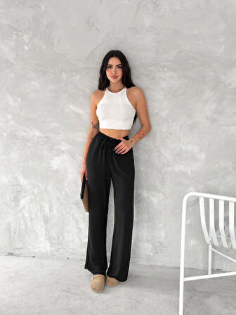 Ebedi Ayrobin Oversize Pantalon - Siyah