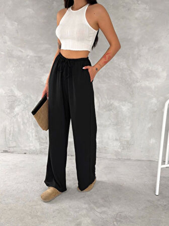 Ebedi Ayrobin Oversize Pantalon - Siyah