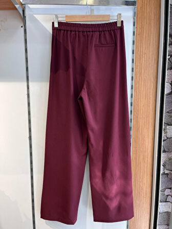 Ebedi Poly Viscose Full Lycra Arka Bel Lasti̇k Detayli Palazzo Pantolon