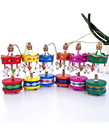 Renkli Atlı Karınca Dekoratif Süs Seti – 6’lı Minyatür Ahşap Karınca Figürü | El Yapımı Retro Tasarım