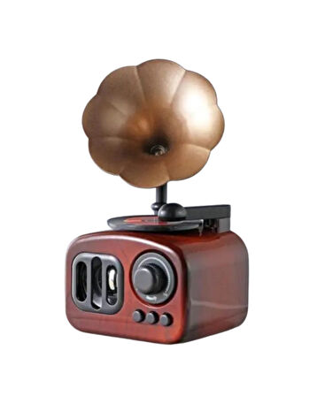 Nostaljik Gramofon Tasarımlı Bluetooth Hoparlör – Kablosuz Müzik Çalar, USB ve AUX Destekli Retro Speaker