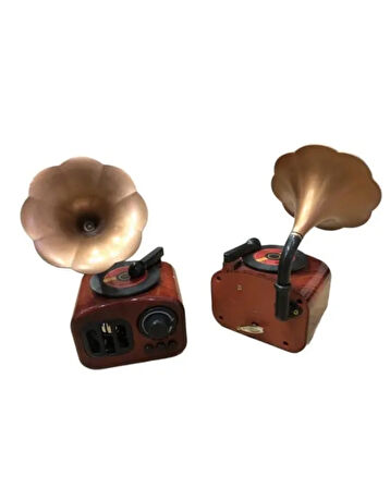 Nostaljik Gramofon Tasarımlı Bluetooth Hoparlör – Kablosuz Müzik Çalar, USB ve AUX Destekli Retro Speaker