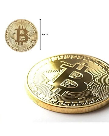 Bitcoin Hatıra Parası – Altın Renk Metal Koleksiyon Parası – Kripto Para Temalı Dekoratif Coin