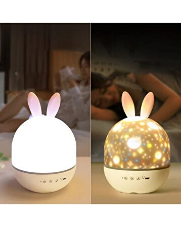 Gezegen Temalı Yıldızlı Gece Lambası – Tavana Yansıyan Dönen LED Projektör – USB Şarjlı Dekoratif Atmosfer Işığı