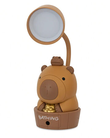 Sevimli Ayı Figürlü LED Masa Lambası – USB Şarjlı Esnek Boyunlu Gece Lambası – Çocuk Odası ve Çalışma Masası Işığı