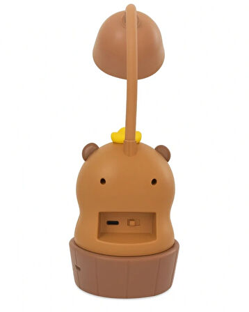 Sevimli Ayı Figürlü LED Masa Lambası – USB Şarjlı Esnek Boyunlu Gece Lambası – Çocuk Odası ve Çalışma Masası Işığı