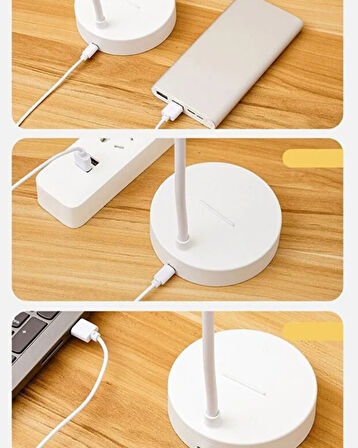 USB Şarjlı Dokunmatik LED Masa Lambası – Esnek Boyunlu, Göz Yormayan Gece Lambası ve Çalışma Işığı