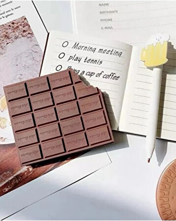 Çikolata Şeklinde Defter – Tasarım Not Defteri, Kawaii Ajanda, Eğlenceli Hediye, Spiral Kapaklı Notluk