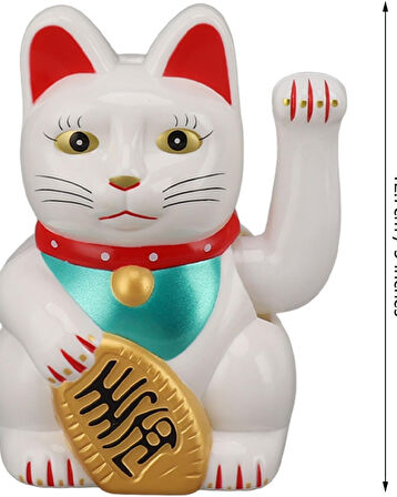 Maneki Neko Şans Kedisi | El Sallayan Japon Şans Kedi Biblo | Feng Shui Bereket ve Para Çekme Figürü