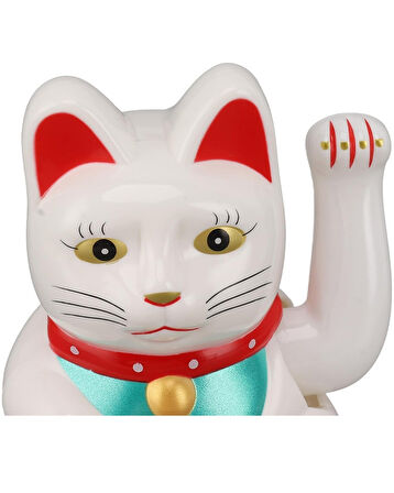 Maneki Neko Şans Kedisi | El Sallayan Japon Şans Kedi Biblo | Feng Shui Bereket ve Para Çekme Figürü