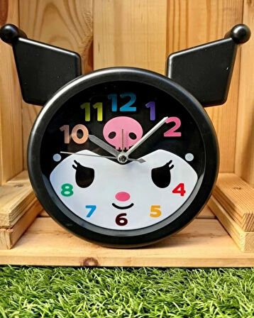 Kuromi Tasarım Dekoratif Masa Saati | Sevimli Karakter Saat | Çocuk Odası, Hediye ve Anime Koleksiyonu İçin