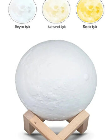 Ay Lambası Hava Nemlendirici – USB Şarjlı LED Işıklı Moon Lamp Humidifier | Aromaterapi Buhar Difüzör