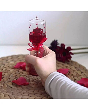 Sevgiliye Hediyelik Kalp Tasarımlı Aşk Ölçer Cam Biblo – Dekoratif Sıvı Hareketli Aşk Termometresi